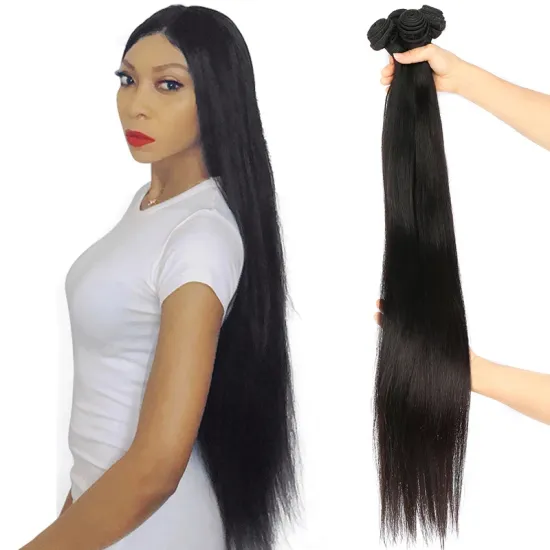 Amzhair Natural Straight Human Hair Bundle Wholesale 40 Inch 10A Mink Peruvian Cuticle Aligned Double Weft Human Hair Extensions