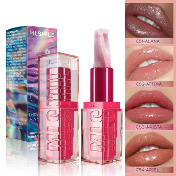 New Arrival Vegan Moisturizing Star Spiral Glitter Lipstick - 4 Colors, Highly Pigmented Lip Makeup Glossy Lipstick