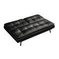 Convertible Metal Folding Leather Futon Sofa Bed