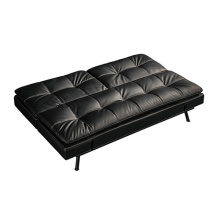 Divano letto futon in pelle pieghevole in metallo convertibile