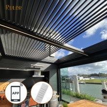 Custom Electric Folding Louver Aluminum Gazebo with Retractable Roof
