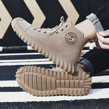 Custom Logo Genuine Leather High Top Martin Boots