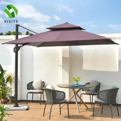 Roman Garden Cafe: Aluminum Umbrellas and Outdoor Furniture