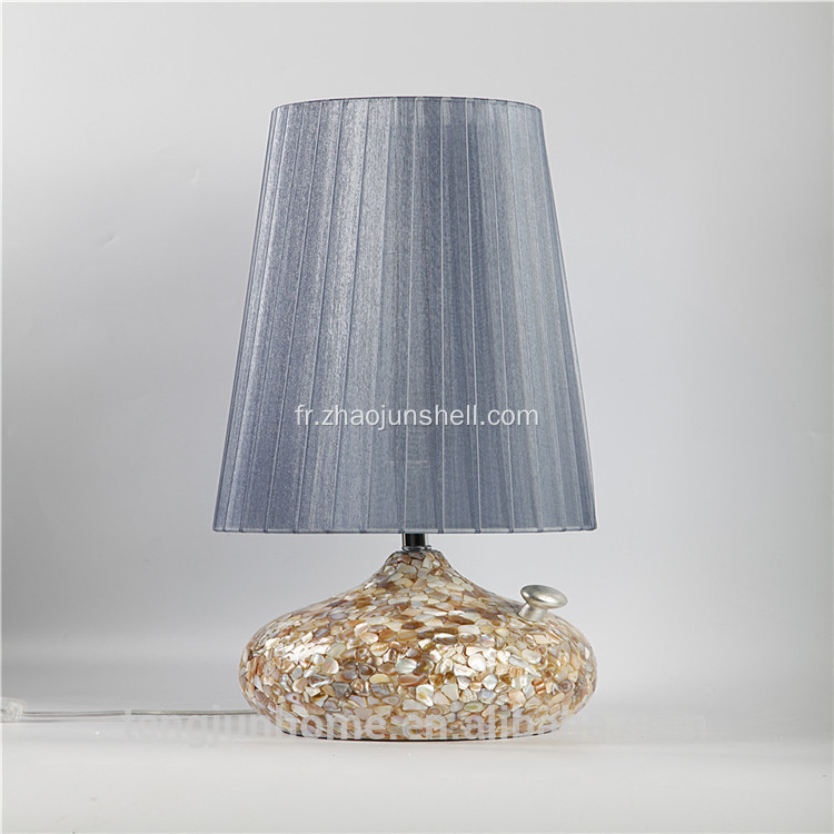 Lampe de table Canosa respectueux de l’environnement chinois coquillage avec piédestal de céramique