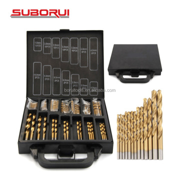 SUBORUI 99% 1.5mm-10mm HSS 4241 Titanium Metal Twist Drill Bit Set for Metric