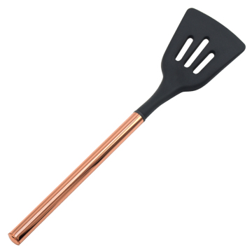 Rose Gold Stainless Steel Handle Heat Resistant Slotted Silicone Kitchen Turner