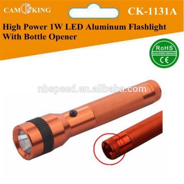 High Power 1w led aluminum torch with bottle opener