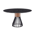 Top Notch Black Marble Italian Style Round Dining Table