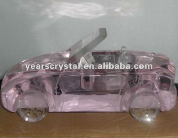 arrival pink crystal traffic models with crystal racing-car with engraved (R-1032