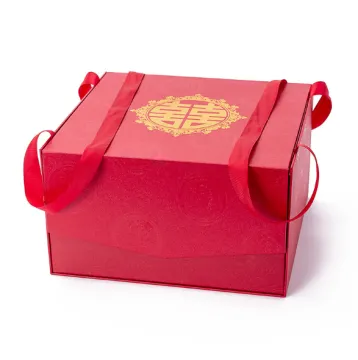 Magnetic Gift Box Gold Foil With Handle Romantic