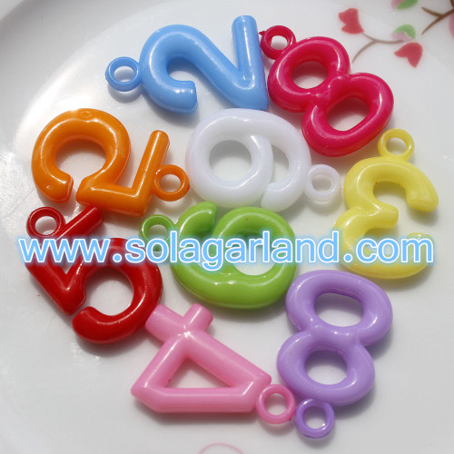 20*30MM Acrylic Transparent/Opaque Digit Number Beads Charms Pendants