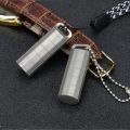 Portable Keychain Pill Container Titanium Capsule in Outdoor