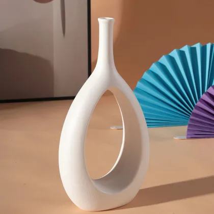 Nordic Modern Ceramic Vase - White and Black Home Decor