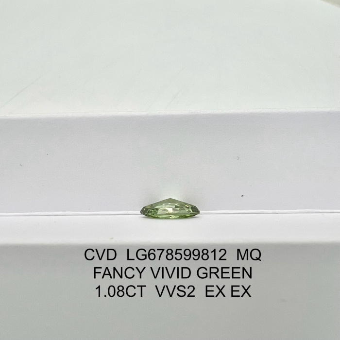 CVD เพชร Lab Green Marquise Cut 1.08CT VVS2