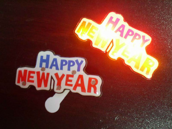 Happy new year Flashing Magnetic Badge