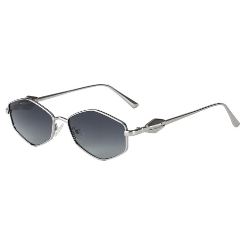 Unisex Geometric Hexagon TAC Polarized Metal Sunglasses