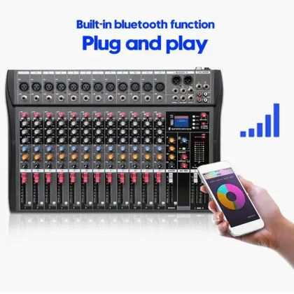 Professional 12-Channel DSP Audio Echo Sound Console with USB Mixing Technology: High-Quality Audio Processing Console