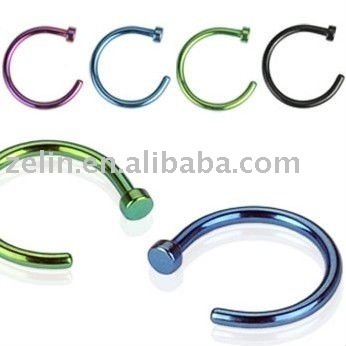 Titanium anodized nose ring body piercing jewelry
