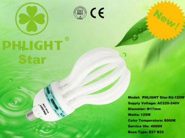 Promotion!2013 New Product 17mm 125W 5U Lotus Energy Saver Light Made In China