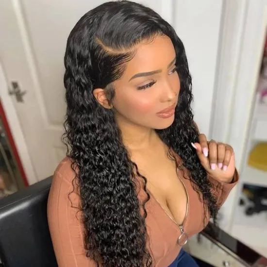 10A Grade Raw Unprocessed Virgin Water Wave Lace Front Human Hair Wigs 150 180 250 Density Virgin Wigs Human Hair