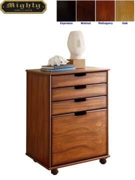 Home Office Four Drawer Wooden Filing Cabinet