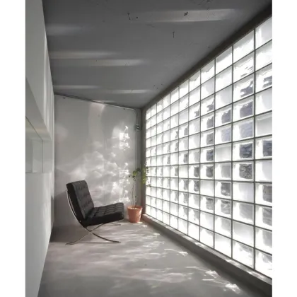 Colorful Mosaic Solid Glass Bricks Curtain Wall Partition