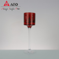 ATO Hot Sale 3 Conjunto de titulares de tealight de vidro vermelho para decoração de festa de casamento