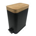 Rectangle Bamboo Lid Trash Can