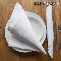 Hotel Grade White Floral Jacquard Dinner Napkin