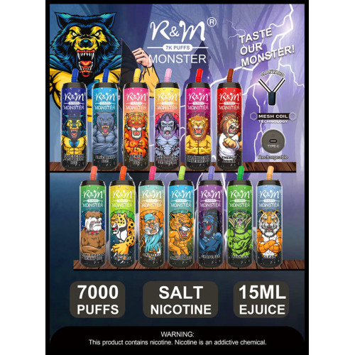 Philippines R&amp;M Monster 7000 Puffs Vape jetable