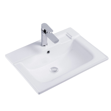 High Quality Luxury Rectangle White Porcelain Bathroom Sink Cabinet