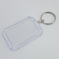 Llavero plástico de acrílico cuadrado claro del tenedor del marco de la foto