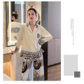 women's spring and autumn imitation silk pajamas