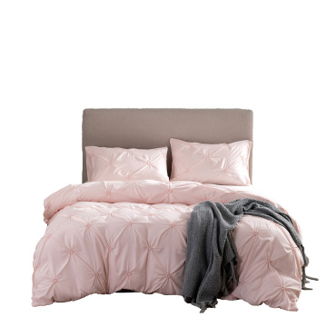 Bohemian Comfy 3pc Pinch Pleat Comforter Set with Floral Embroidery