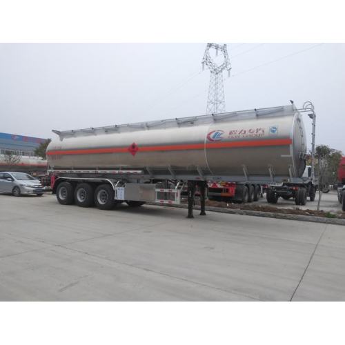 Tri-Axle 30000 33000 ลิตรความจุน้ำมันเบนซิน Ridged Trailer รถพ่วงบรรทุกน้ำมันเชื้อเพลิง