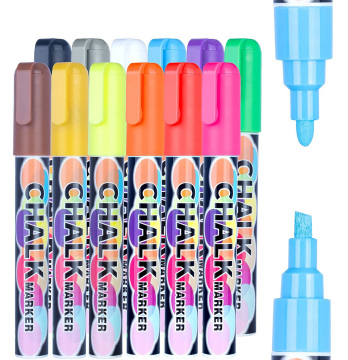 Kids Graffiti 6mm Dual Flat Tip Flat Eliminabile Penna a gesso liquido per lavagna a LED