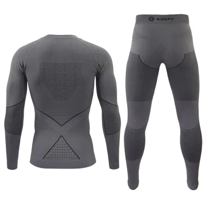 ESDY Winter Nylon Thermal Solid Color Seamless Thermal Underwear for Men