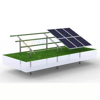 China Manufacturer Ground Mount Solar Racking System with Concrete Base Solution