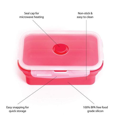 Collapsible silicone food storage containers