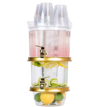 Clear Durable Acrylic 2 Layer 2 Gallon Beverage Dispenser with Ice Core