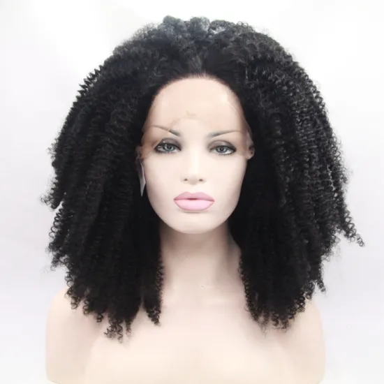 Vigorous mono short bob premium high quality afro kinky curly wholesale black women synthetic hair wigs lace front