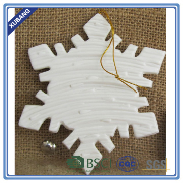 Ceramic white snowflake adornment christmas ornament
