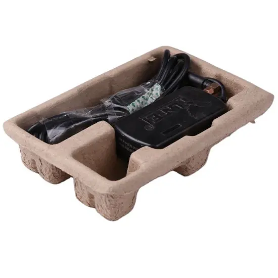 Recycled paper pulp molded packaging biodegradable insert