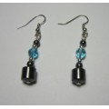 Hematite Earring with silver color finding