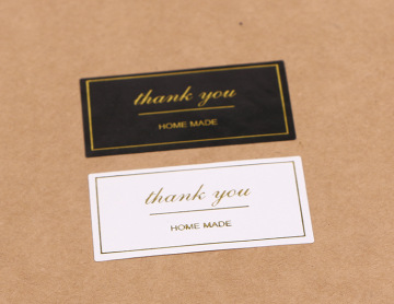 Gold Stamping Thank You Stickers - Self-Adhesive Decorative Gift Sealing Labels