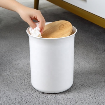 Nordisch einfache Style Bambus bedeckte kleine Plastikmüllbehälter