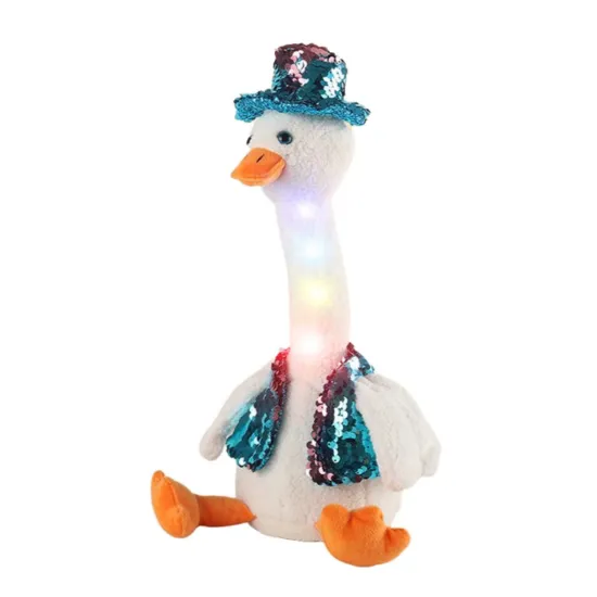 Popular In-Stock Electronic Talking Duck Sequin Toys with Interactive Record and Dance Functions - Plush Duck Toy