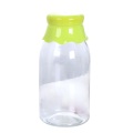 Clear PET Plastic Juice Bottles with Black Lids