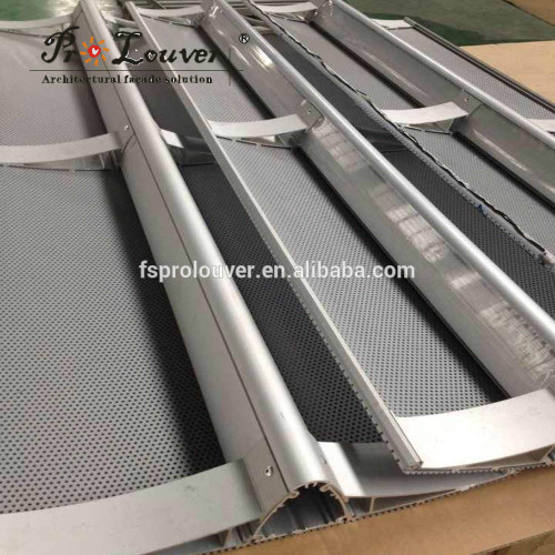 Exterior vertical aluminum sun louvers