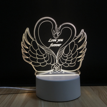 Lampada a LED SWAN 3D - decorazione di luce notturna alimentata da USB